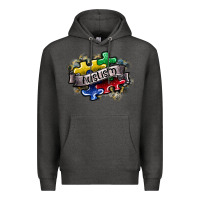 Charcoal Heather austism Premium Hoodie - SublimationCraftShop