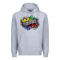 Heather Grey austism Premium Hoodie - SublimationCraftShop