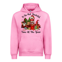 Fuchsia Pink its the most wonderful time of the year Urban Hoodie - FaDigitalArtStudio