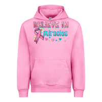 Fuchsia Pink believe in miracles with ribbon Urban Hoodie - HRA Design Shop