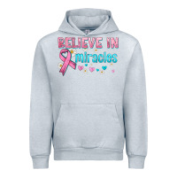 Heather Grey believe in miracles with ribbon Urban Hoodie - HRA Design Shop