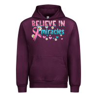 Mauve Wine believe in miracles with ribbon Urban Hoodie - HRA Design Shop