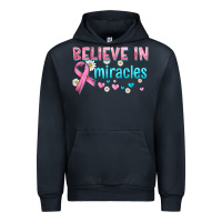 Navy believe in miracles with ribbon Urban Hoodie - HRA Design Shop