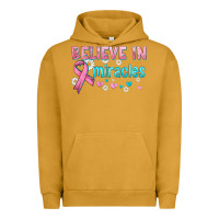 Pigment Peanut Butter believe in miracles with ribbon Urban Hoodie - HRA Design Shop
