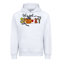 White Let's Get Spooky Urban Hoodie - CowhideDigitalArt