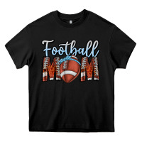Black Football Mom Heavy Core Tee - CowhideDigitalArt
