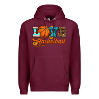 Burgundy love basketball Premium Hoodie - HRA Design Shop