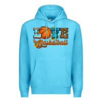Ocean Blue love basketball Premium Hoodie - HRA Design Shop