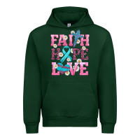 Forest Green faith hope love  cross and ribbon Urban Hoodie - HRA Design Shop