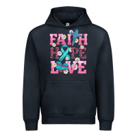 Navy faith hope love  cross and ribbon Urban Hoodie - HRA Design Shop