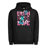 Pigment Black faith hope love  cross and ribbon Urban Hoodie - HRA Design Shop