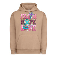 Pigment Burro faith hope love  cross and ribbon Urban Hoodie - HRA Design Shop