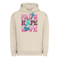 Pigment French Oak faith hope love  cross and ribbon Urban Hoodie - HRA Design Shop