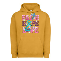 Pigment Peanut Butter faith hope love  cross and ribbon Urban Hoodie - HRA Design Shop