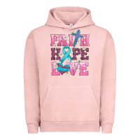 Pigment Salmon faith hope love  cross and ribbon Urban Hoodie - HRA Design Shop