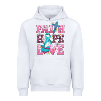 White faith hope love  cross and ribbon Urban Hoodie - HRA Design Shop