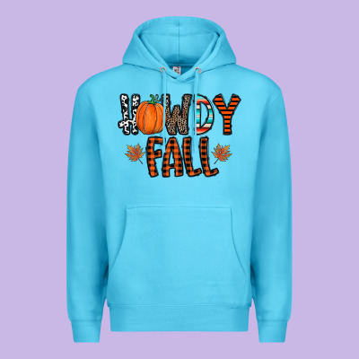 Howdy Fall Premium Hoodie Designed By Cowhidedigitalart