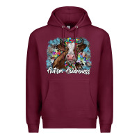 Burgundy autism awareness 2 Premium Hoodie - SublimationCraftShop
