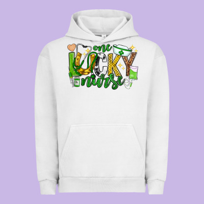 St Patricks Day One Lucky Nurse Urban Hoodie Designed By Neo Western