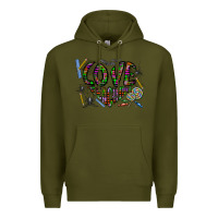 Army Green i love teaching Premium Hoodie - CowhideDigitalArt