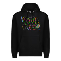 Black i love teaching Premium Hoodie - CowhideDigitalArt