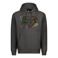 Charcoal Heather i love teaching Premium Hoodie - CowhideDigitalArt