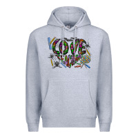 Heather Grey i love teaching Premium Hoodie - CowhideDigitalArt