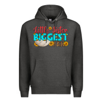 Charcoal Heather little sister biggest fan Premium Hoodie - HRA Design Shop