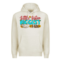 Oatmeal Heather little sister biggest fan Premium Hoodie - HRA Design Shop