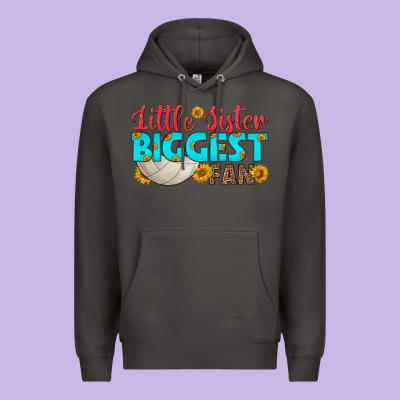 Little Sister Biggest Fan Premium Hoodie Designed By Hra Design Shop