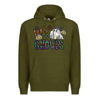 Army Green let's go ghouls Premium Hoodie - CowhideDigitalArt