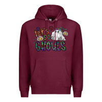 Burgundy let's go ghouls Premium Hoodie - CowhideDigitalArt