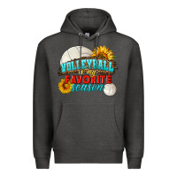 Charcoal Heather volleyball is my favorite season Premium Hoodie - HRA Design Shop