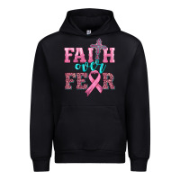 Black faith over fear with cross and ribbon Urban Hoodie - HRA Design Shop