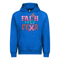 Cobalt faith over fear with cross and ribbon Urban Hoodie - HRA Design Shop