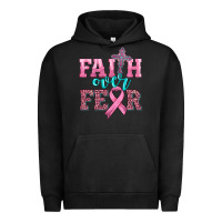 Pigment Black faith over fear with cross and ribbon Urban Hoodie - HRA Design Shop