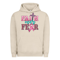 Pigment French Oak faith over fear with cross and ribbon Urban Hoodie - HRA Design Shop