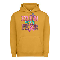 Pigment Peanut Butter faith over fear with cross and ribbon Urban Hoodie - HRA Design Shop