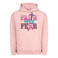 Pigment Salmon faith over fear with cross and ribbon Urban Hoodie - HRA Design Shop