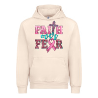 Sandshell faith over fear with cross and ribbon Urban Hoodie - HRA Design Shop