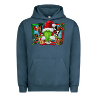 Pigment Midnight Navy joy green gnomes Urban Hoodie - FaDigitalArtStudio