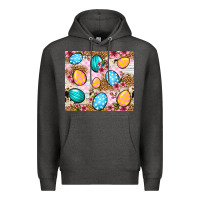 Charcoal Heather Easter eggs cowhide leopard tumbler Easter Day Premium Hoodie - Neo Western