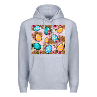 Heather Grey Easter eggs cowhide leopard tumbler Easter Day Premium Hoodie - Neo Western