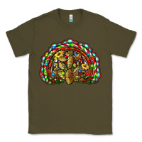 Army Green christmas rainbow with leopard cactus Classic Tee - RanaPortraitStore