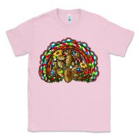 Bubblegum Pink christmas rainbow with leopard cactus Classic Tee - RanaPortraitStore