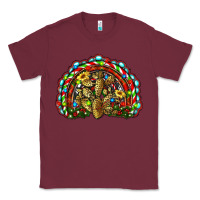 Burgundy christmas rainbow with leopard cactus Classic Tee - RanaPortraitStore