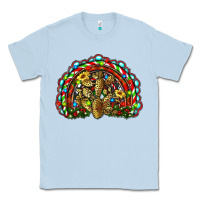 Dusty Blue christmas rainbow with leopard cactus Classic Tee - RanaPortraitStore