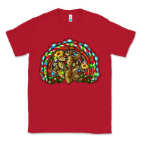 Red christmas rainbow with leopard cactus Classic Tee - RanaPortraitStore