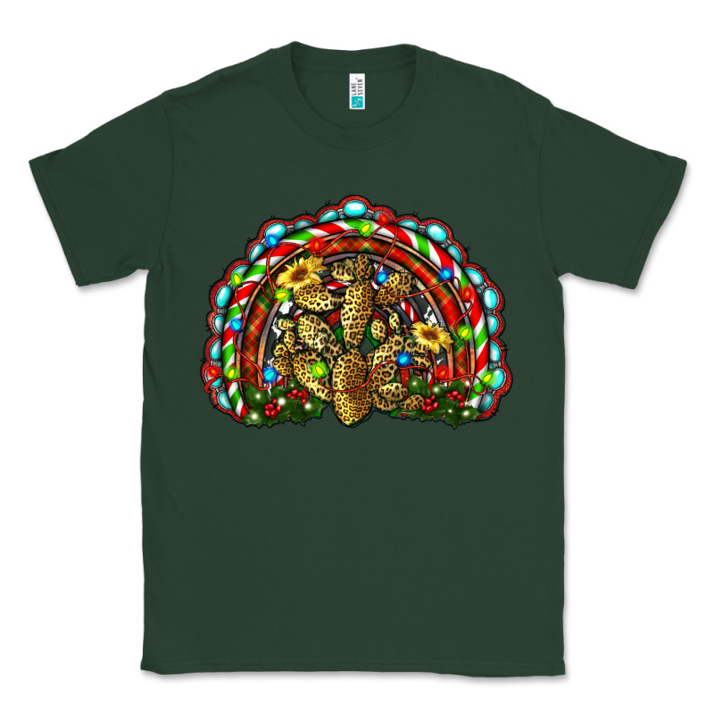 Christmas Rainbow With Leopard Cactus Classic Tee by RanaPortraitStore | Teevron