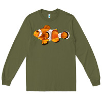 Army Green clown fish side Long Sleeve Tee - BarkalooDesign
